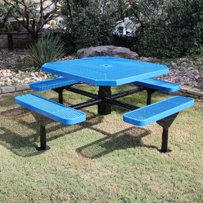 Single_Source_Supply_metal_picnic_table_blue_bench_not_portable_thermoplastic_outdoor_toronto_Ontario_Canada