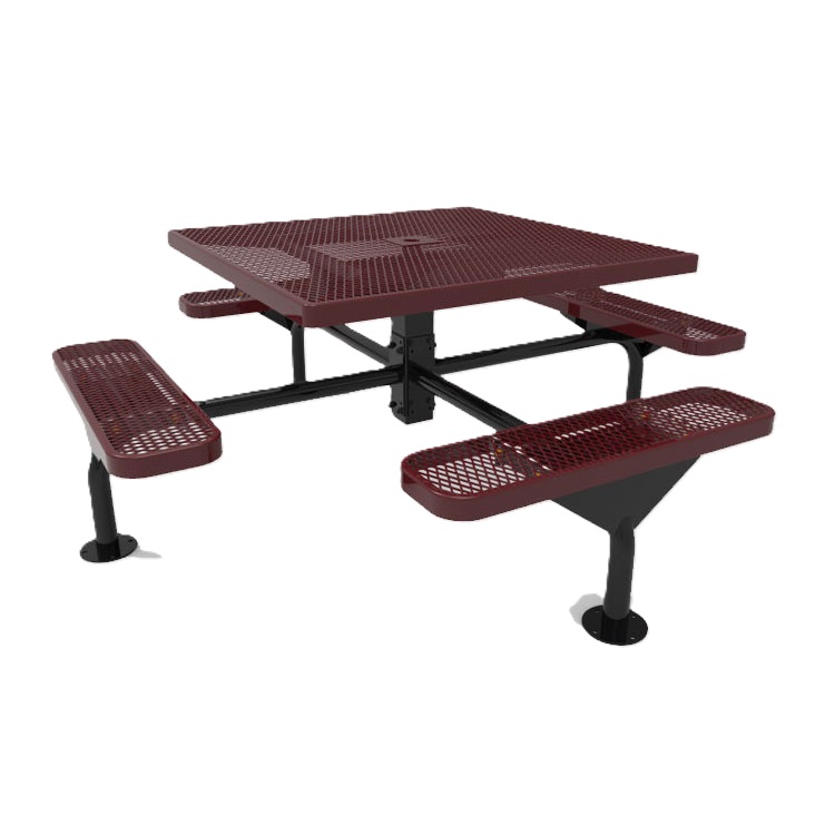 8 seater square thermoplastic coated school picnic table - Image 2
