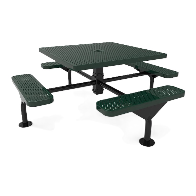 8 seater square thermoplastic coated school picnic table - Image 3