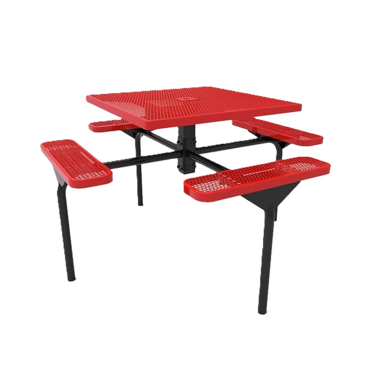 8 seater square thermoplastic coated school picnic table - Image 4