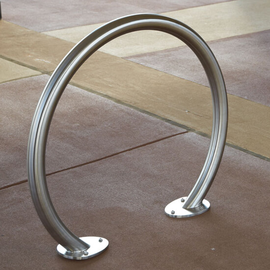 Single_Source_Supply_metal_stainless_steel_ring_surface_mounted_round_bike_rack_outdoor_toronto_Ontario_Canada