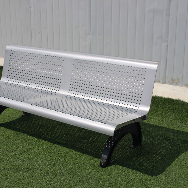 Park Perforated Steel Bench - Image 2